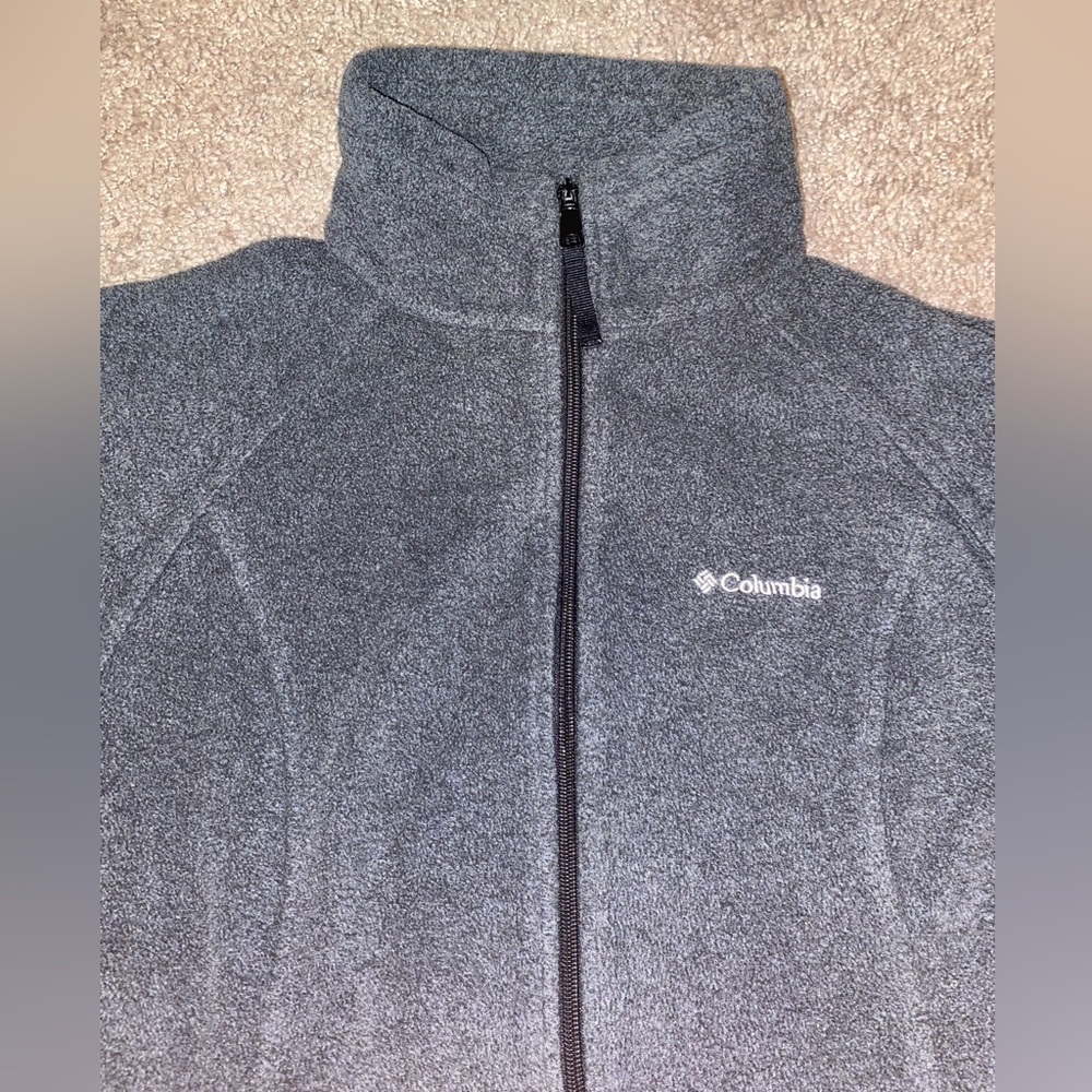 Columbia Sportswear Womens Medium Fleece Polyester Gray Jacket Coat